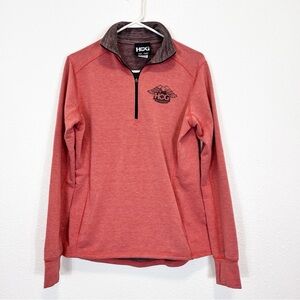 HOG Harley Owners Group 1/4 Zip Pullover Orange Size Large